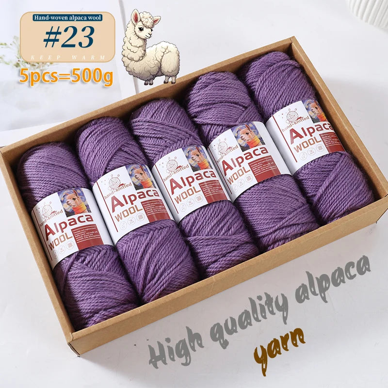 500g Alpaca Wool 245 Stick Stitch Yarn (5 Pieces) – Thick Knitting Yarn for Sweaters, Coats, Blankets & DIY Crafts