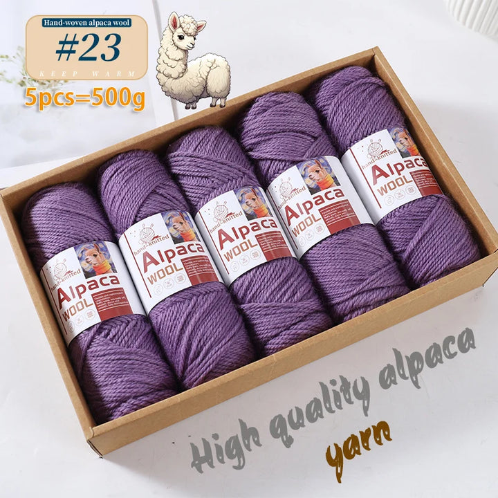 500g Alpaca Wool 245 Stick Stitch Yarn (5 Pieces) – Thick Knitting Yarn for Sweaters, Coats, Blankets & DIY Crafts