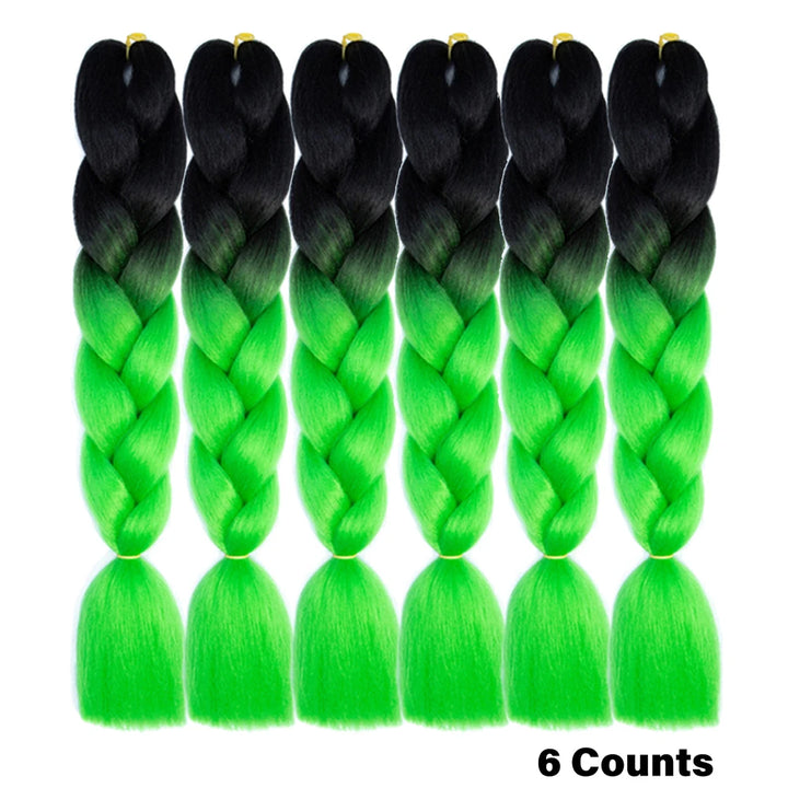 Rainbow Pre-Stretched Braiding Hair – Jumbo Box Braids High-Temperature Synthetic Extensions (6 Packs)