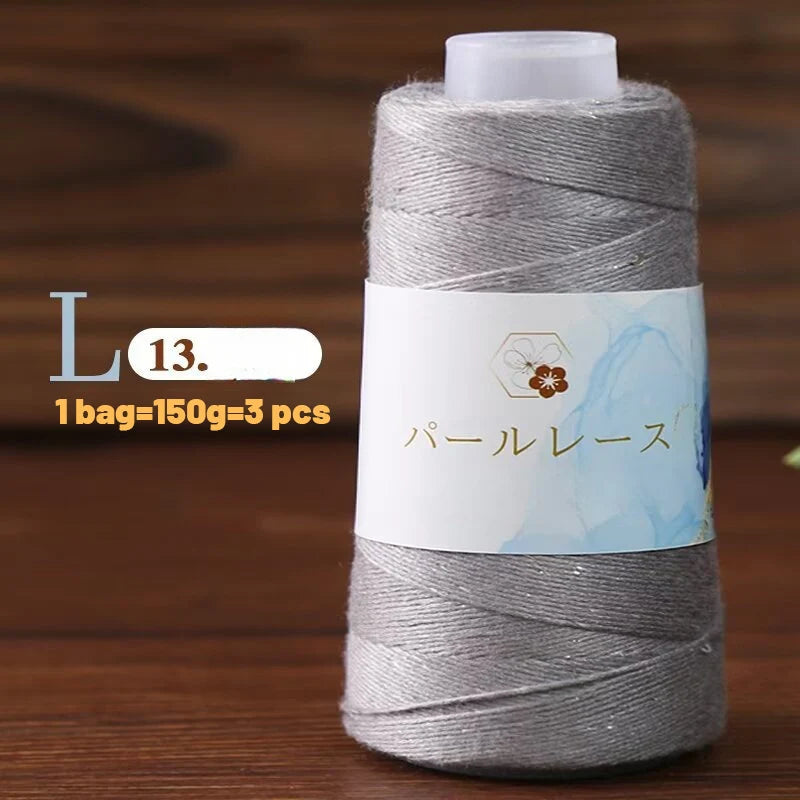 150g Bamboo Fiber & Linen Yarn with Sequins (3 Pieces) – Medium-Fine Yarn for Sweaters, Hats, Gloves & DIY Crafts