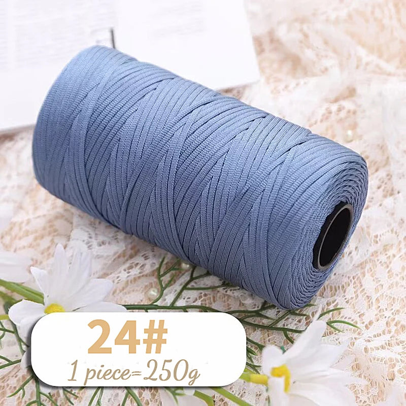 250g Lightweight Flat Ribbon Yarn – Hollow Crochet Yarn for Summer Hats, Bags & DIY Crafts