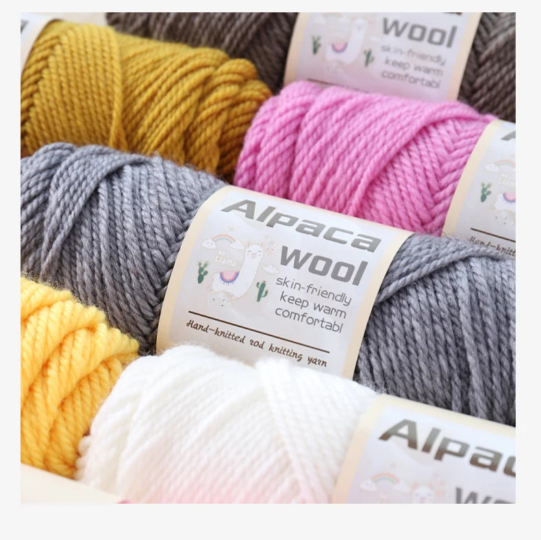 450g Alpaca Wool Yarn Set (6 Pieces) – Thick Knitting Yarn for Sweaters, Shawls, Hats & Winter Crafts