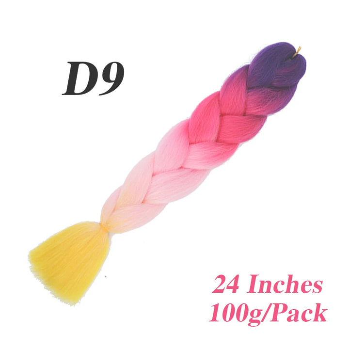 24 Inch Jumbo Braiding Hair – Afro Ombre Synthetic Extensions for Children’s Braids (100g) 33