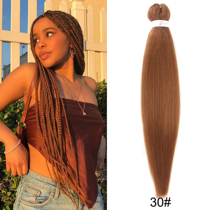 26 Inch Pre-Stretched Braiding Hair – Xpression-Style Smooth Yaki Straight Synthetic Extensions