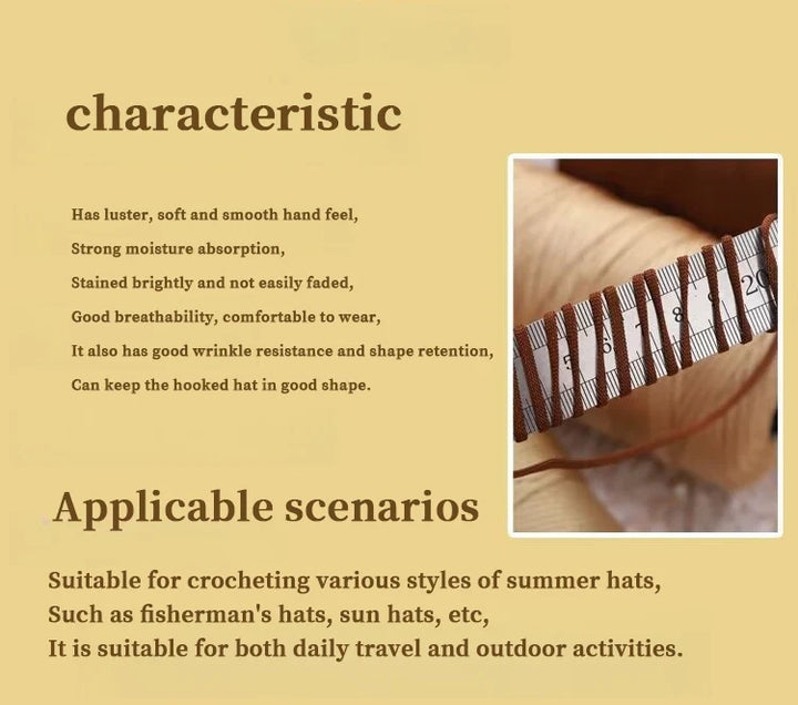 250g Lightweight Flat Ribbon Yarn – Hollow Crochet Yarn for Summer Hats, Bags & DIY Crafts