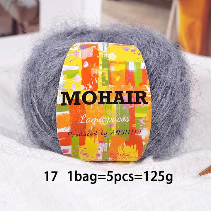 Colorful Long-Haired Mohair Yarn – Gradient Dyed Soft Knitting Yarn for Sweaters, Scarves, Hats & DIY Crafts