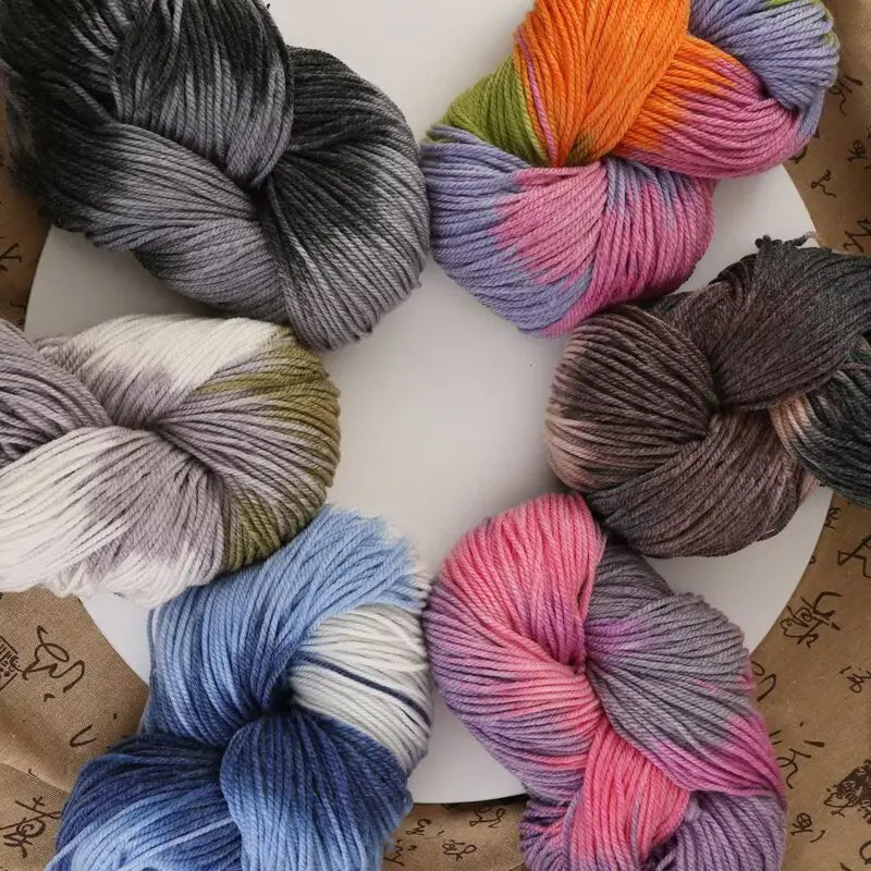 400g Hand-Dyed Chunky Alpaca Yarn (2 Skeins) – Gradient Rainbow Wool Yarn for Sweaters, Scarves & Hats