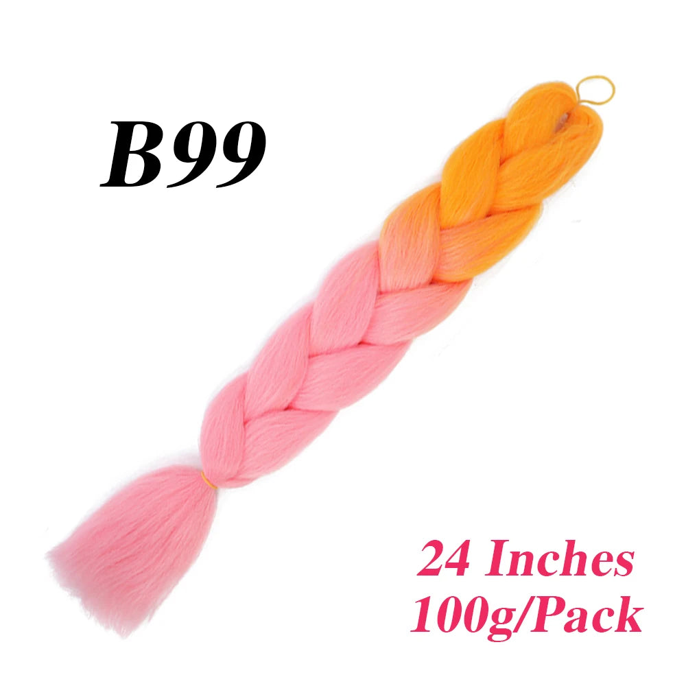 24 Inch Jumbo Braiding Hair – Afro Ombre Synthetic Extensions for Children’s Braids (100g) 33