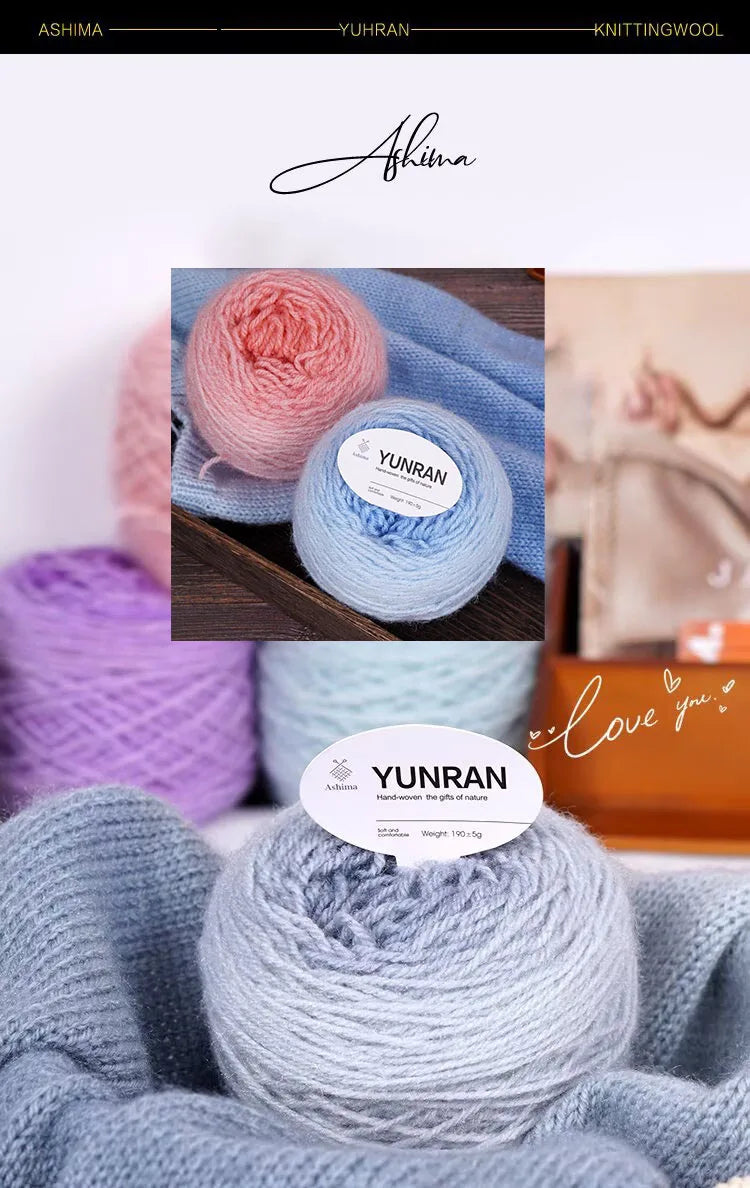 190g Gradient Dyed Medium-Thick Yarn – Soft Knitting Yarn for Sweaters, Shawls, Scarves & DIY Crafts