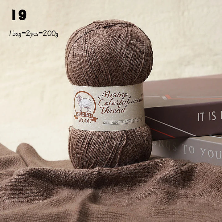 Solid Color Medium-Thick Cashmere Blend Yarn – Soft Luxury Yarn for Sweaters, Scarves & Handmade Crafts