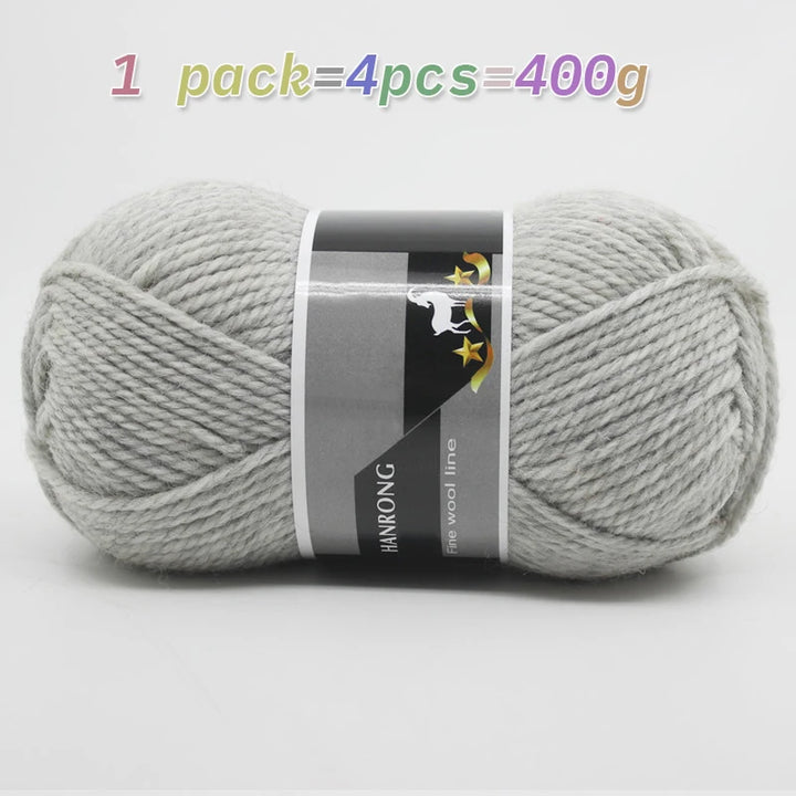 400g Thick Alpaca Wool Yarn – Chunky Knitting Yarn for Sweaters, Scarves, Hats & Coats (4 Skeins Pack)