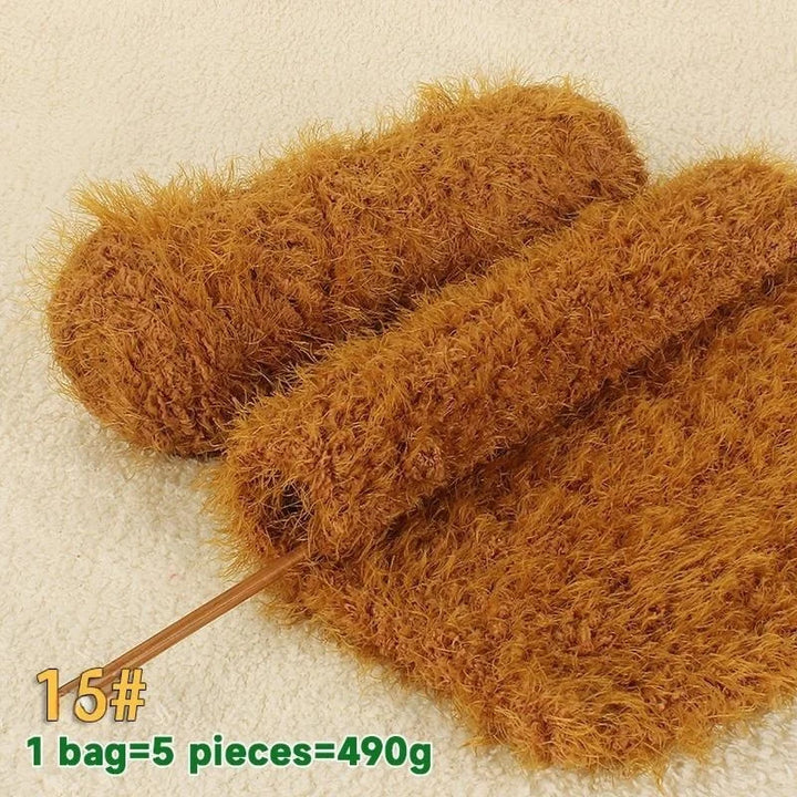 490g Imitation Fur Eyelash Yarn – Thick Roving Yarn for Sweaters, Shawls, Blankets & Cushions
