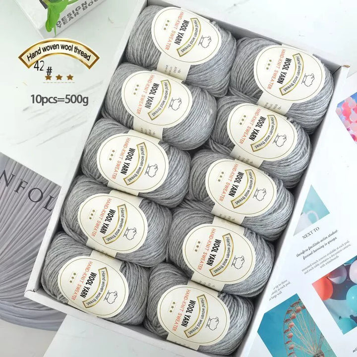 500g 2112 Medium-Fine Wool Yarn – Soft DIY Knitting Yarn for Sweaters, Jackets, Scarves, Hats & Handmade Crafts (10pcs Bag)