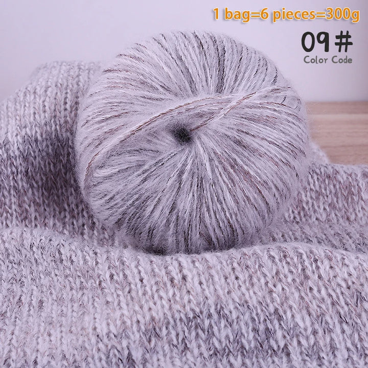 300g Gradient Alpaca Mohair Yarn Set (6 Pieces) – Soft Lightweight Knitting Yarn for Sweaters, Shawls, Hats & Scarves