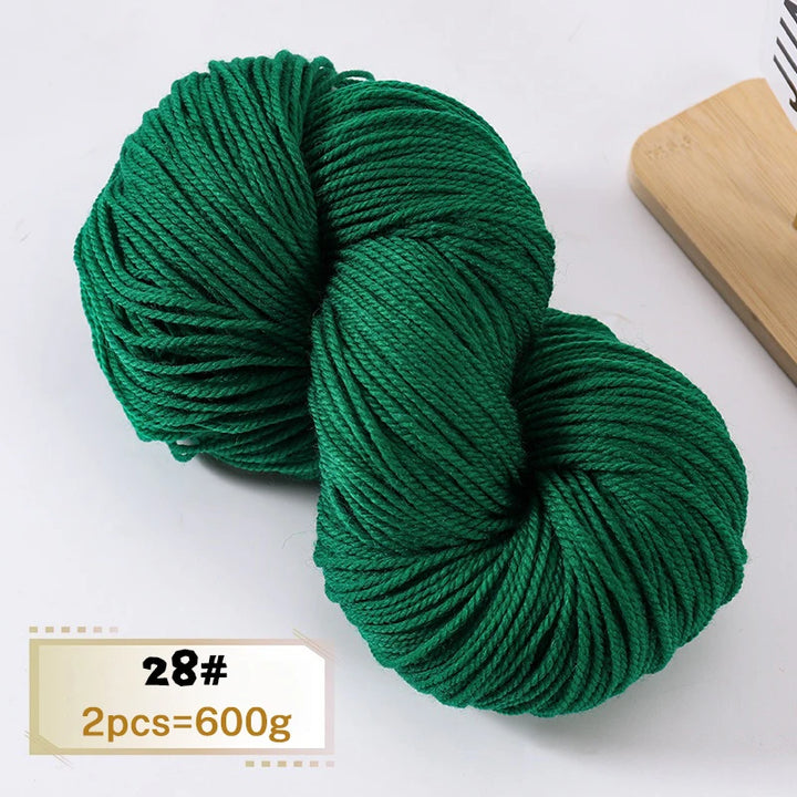 600g Thick Alpaca Wool Yarn Set (2 Pieces) – Premium Knitting Yarn for Sweaters, Scarves, Hats & DIY Crafts