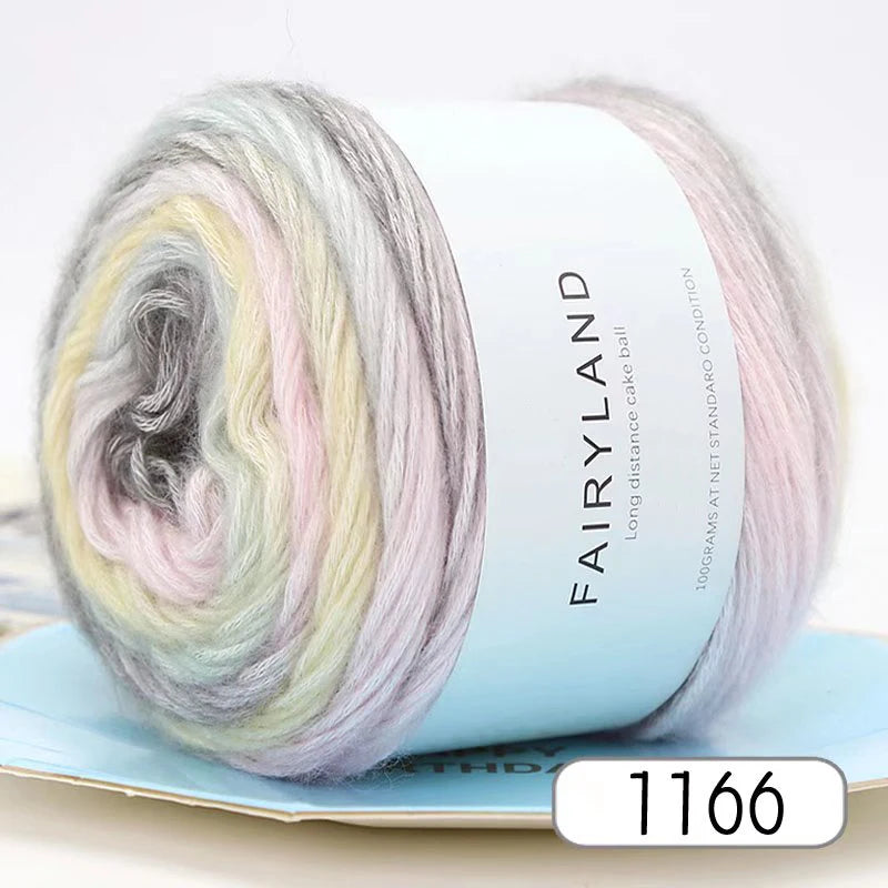 1pc 100g Gradient Rainbow Yarn – Soft Knitting & Crochet Yarn for Sweaters, Scarves, Hats & Shawls