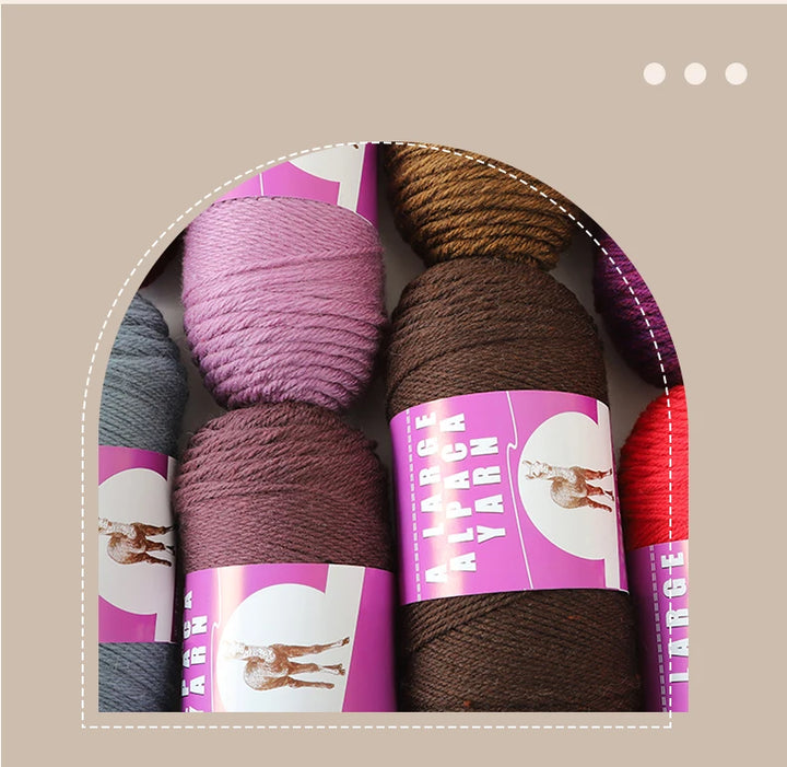 Large Skeins of Medium-Thick Alpaca Yarn – Beginner-Friendly Knitting Yarn for Sweaters, Scarves & Gloves