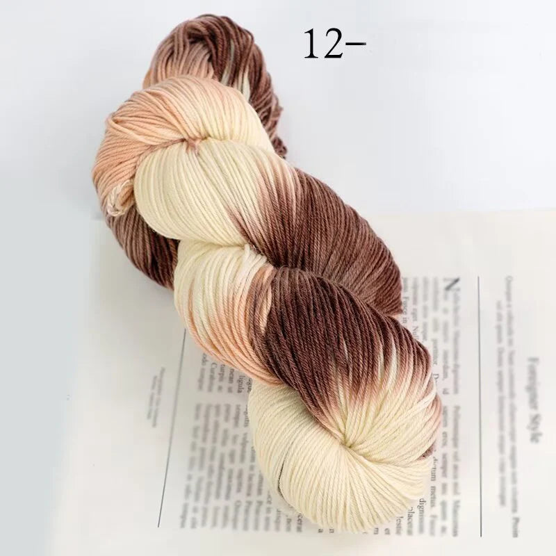 Segment-Dyed Rainbow Wool Yarn – Colorful Knitting Yarn for Sweaters, Scarves, Hats & Gloves