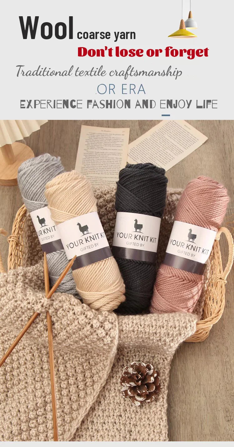 400g Alpaca Wool Yarn – Thick Pure Wool Knitting Yarn for Sweaters, Shawls & Scarves (4 Pieces/Pack)