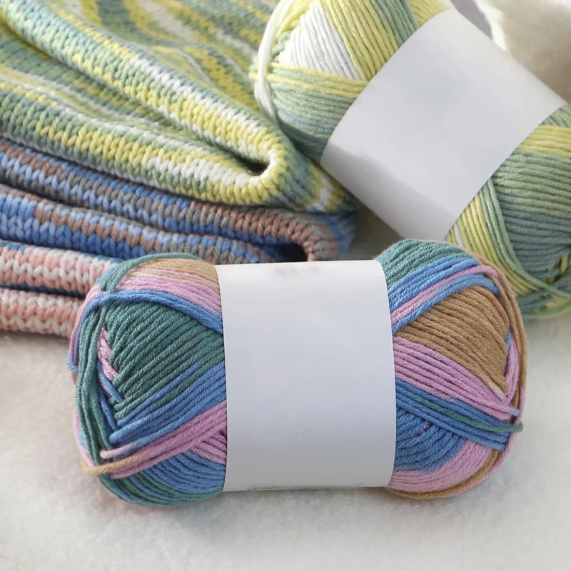 Colorful 6-Strand Gradient Yarn – Segment-Dyed Floral Pattern Yarn for Handmade Crafts