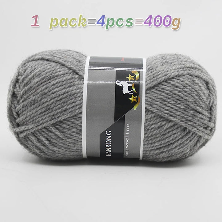400g Thick Alpaca Wool Yarn – Chunky Knitting Yarn for Sweaters, Scarves, Hats & Coats (4 Skeins Pack)