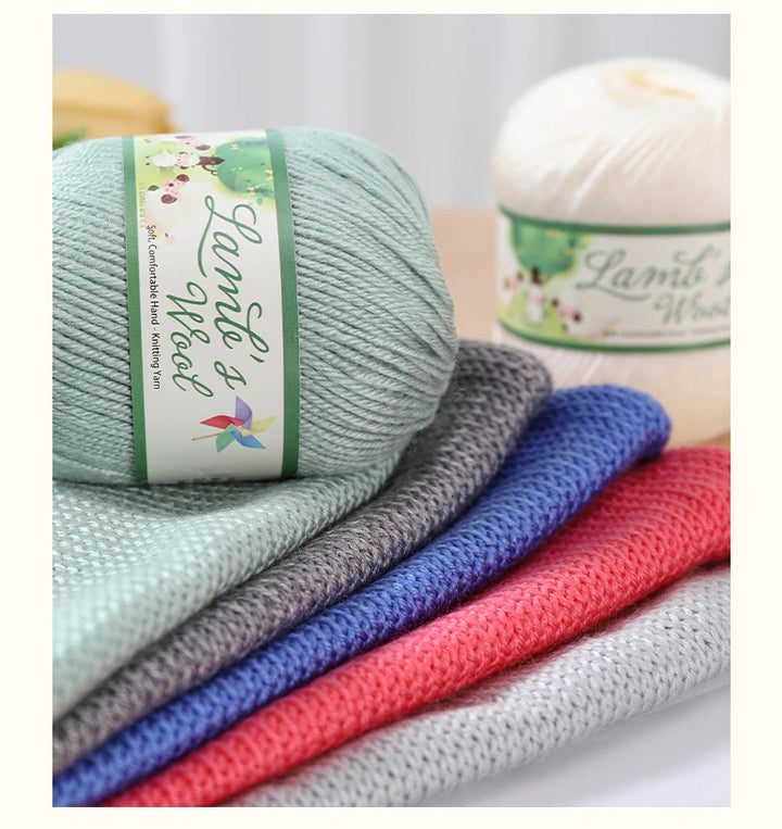 Very Soft Lamb Wool Yarn – Medium-Thick High-Quality Wool for Knitting Sweaters, Scarves & Accessories
