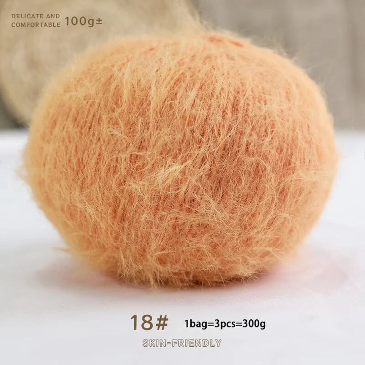 Long-Haired Solid Color Snowflake Yarn – Soft, Skin-Friendly Yarn for Sweaters, Scarves & DIY Crafts (3pcs, 300g)