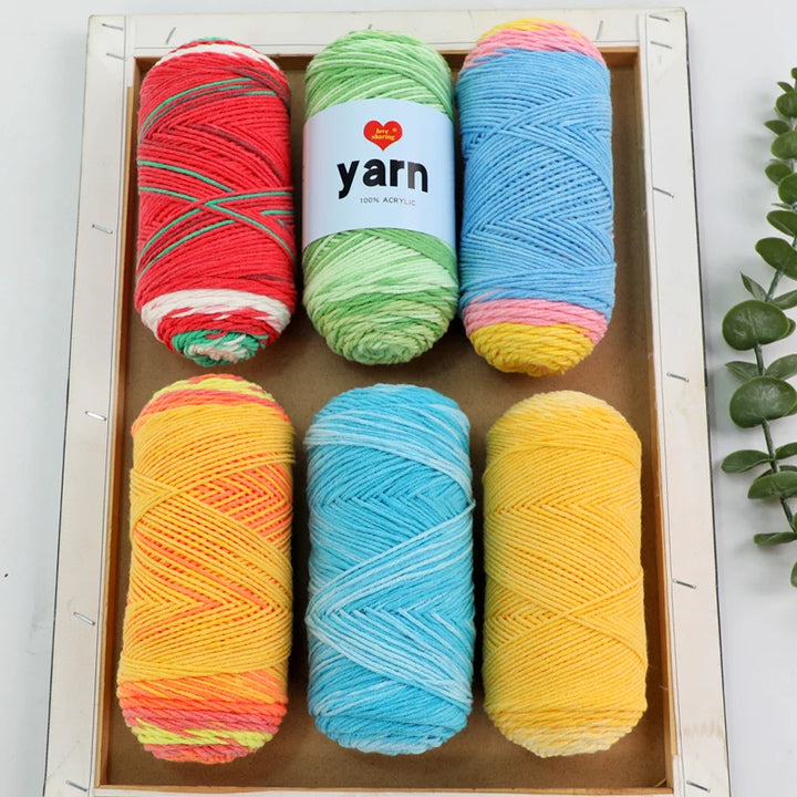 300g Rainbow Gradient Acrylic Yarn Set (3 Pieces) – Medium-Thick Knitting Yarn for Sweaters, Scarves, Hats & DIY Crafts