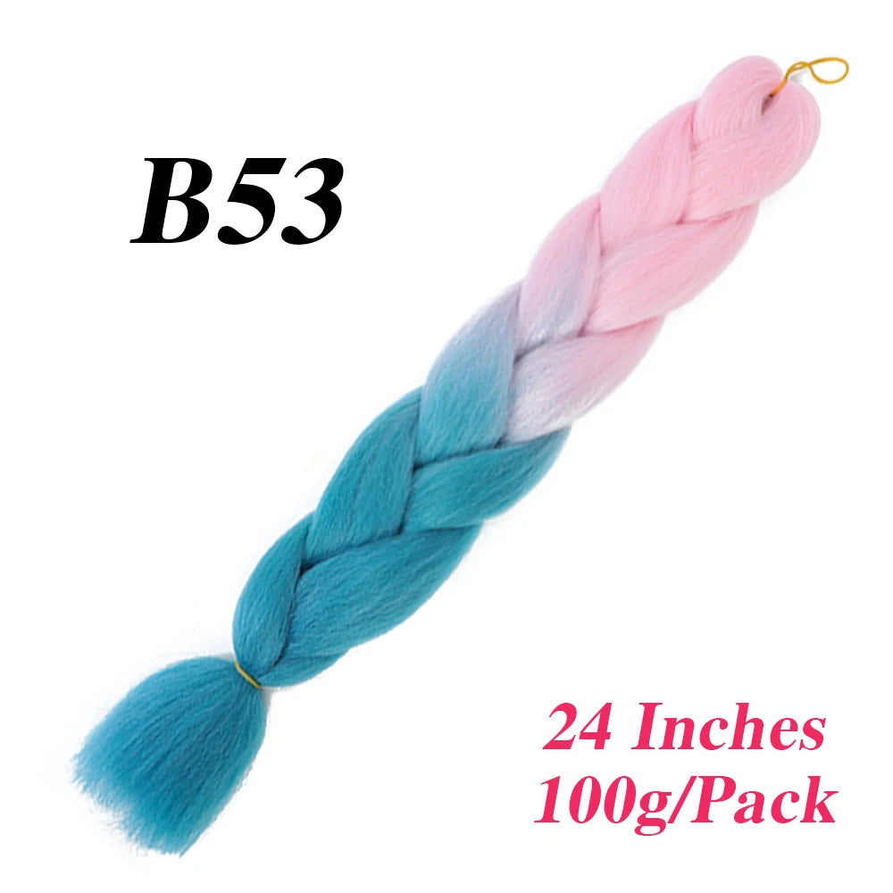 24 Inch Jumbo Braiding Hair – Afro Ombre Synthetic Extensions for Children’s Braids (100g) 33