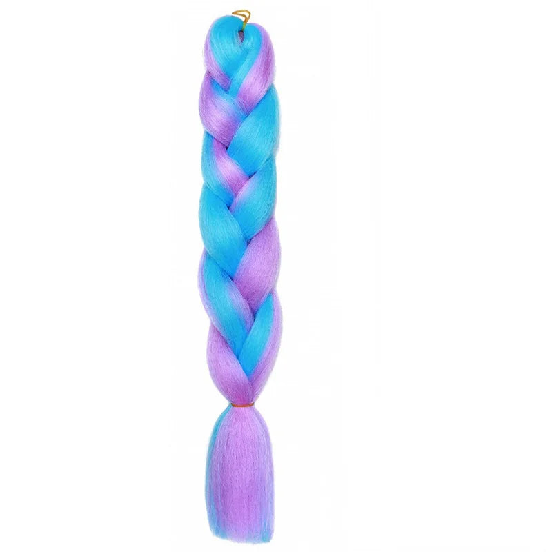 Synthetic 24-Inch Jumbo Braids Hair Extension – Afro Ombre Yaki Straight Crochet Hair