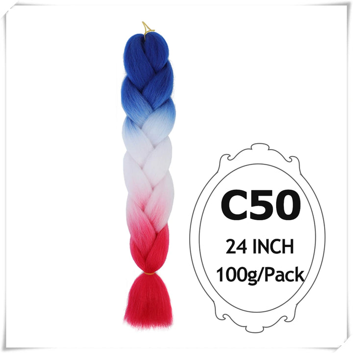 Pre-Stretched Jumbo Braiding Hair – 24 Inch Ombre Purple Synthetic Crochet Extensions for Women