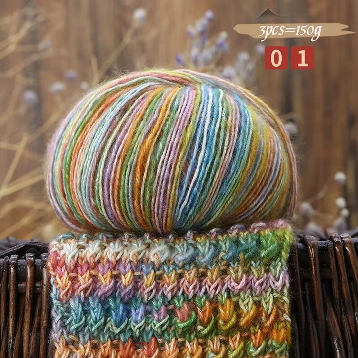 150g Camouflage Cotton Yarn – Medium-Thick Combed Yarn for Knitting & Crochet (3 Pieces/Pack)