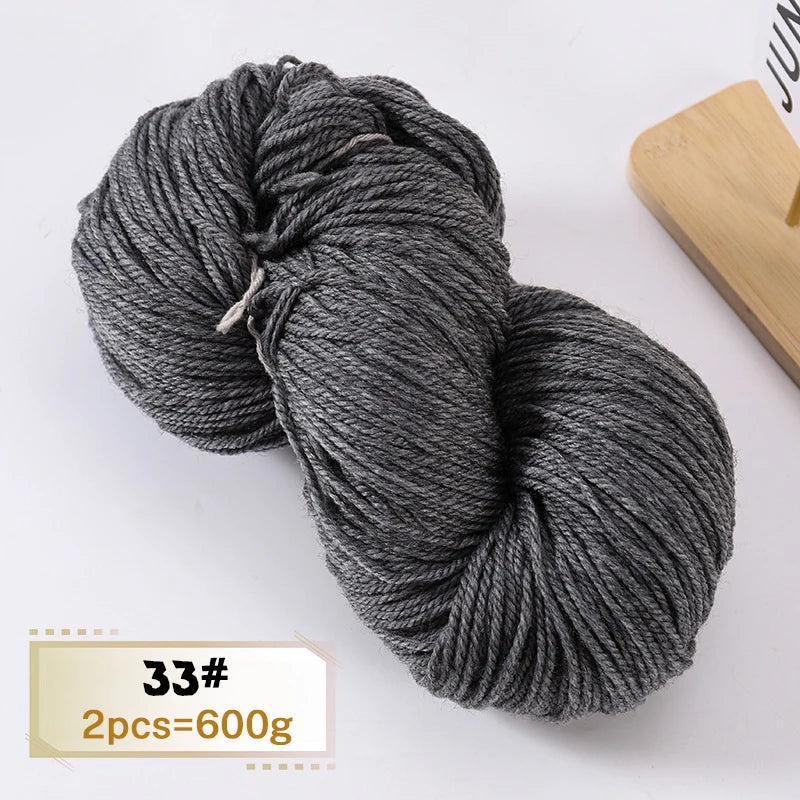 600g Thick Alpaca Wool Yarn Set (2 Pieces) – Premium Knitting Yarn for Sweaters, Scarves, Hats & DIY Crafts
