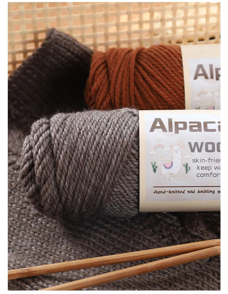 450g Alpaca Wool Yarn Set (6 Pieces) – Thick Knitting Yarn for Sweaters, Shawls, Hats & Winter Crafts