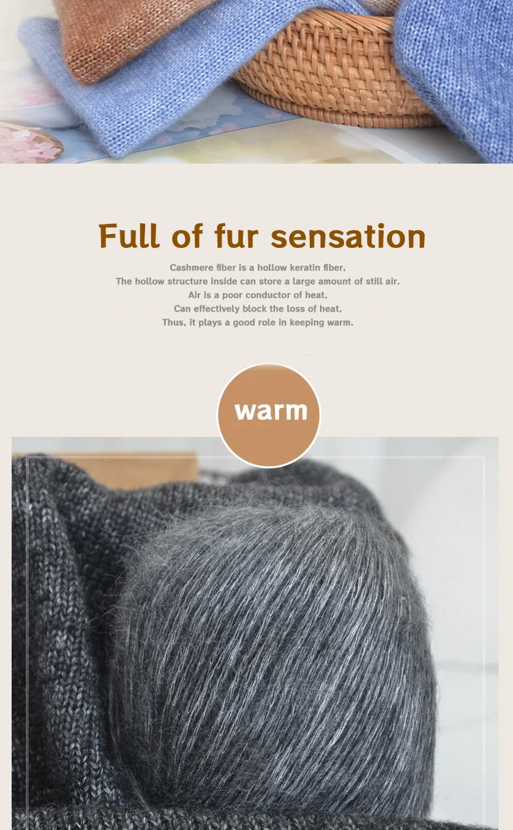 300g High-Quality Cashmere Yarn – Lightweight Multi-Color Yarn for Sweaters, Jackets, Scarves & Hats (6pcs Pack)