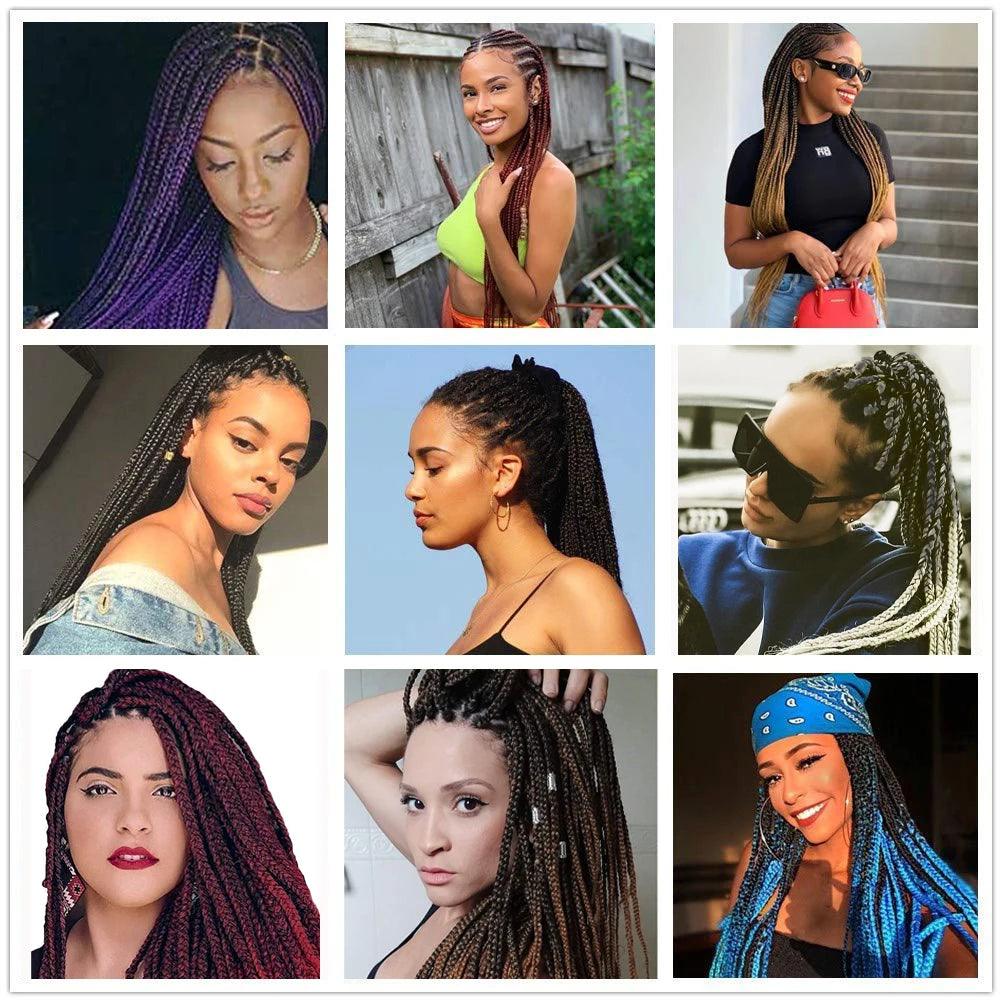 Ombre Pre-Stretched EZ Braiding Hair – 4PCS Natural Yaki Synthetic Extensions for Box Braids & Twists