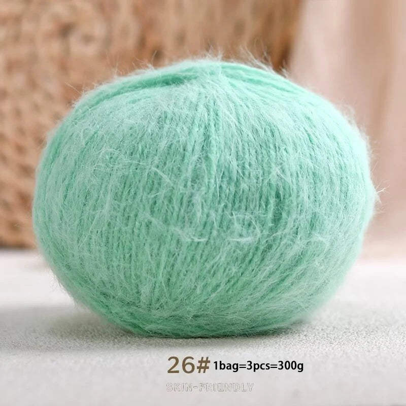 Long-Haired Solid Color Snowflake Yarn – Soft, Skin-Friendly Yarn for Sweaters, Scarves & DIY Crafts (3pcs, 300g)