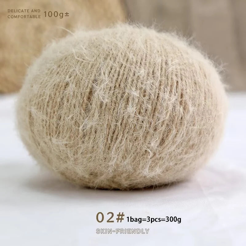 Long-Haired Solid Color Snowflake Yarn – Soft, Skin-Friendly Yarn for Sweaters, Scarves & DIY Crafts (3pcs, 300g)
