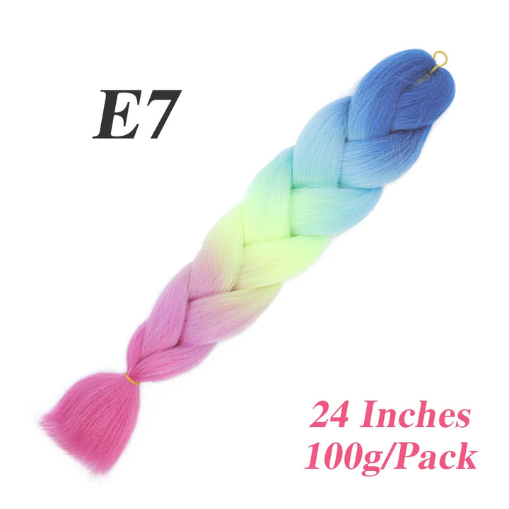 24 Inch Jumbo Braiding Hair – Afro Ombre Synthetic Extensions for Children’s Braids (100g) 33