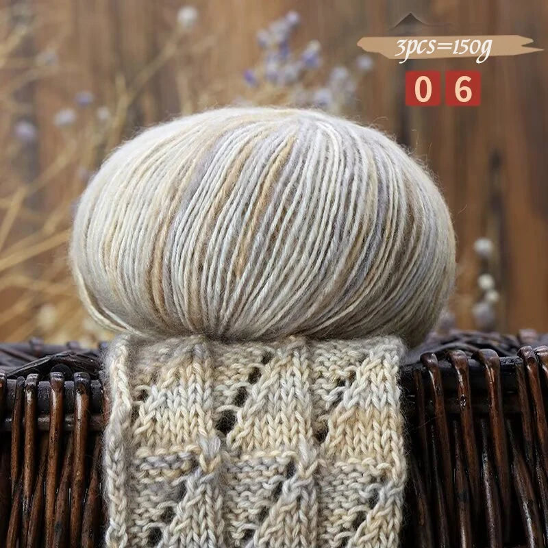 150g Camouflage Cotton Yarn – Medium-Thick Combed Yarn for Knitting & Crochet (3 Pieces/Pack)