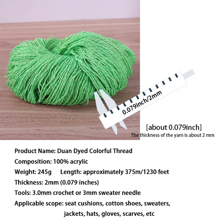 190g Colorful Gold Silk Acrylic Yarn – Medium Thick Shiny DIY Weaving Yarn