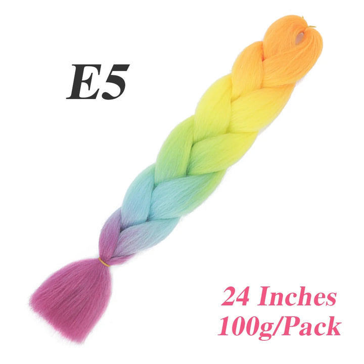 24 Inch Jumbo Braiding Hair – Afro Ombre Synthetic Extensions for Children’s Braids (100g) 33