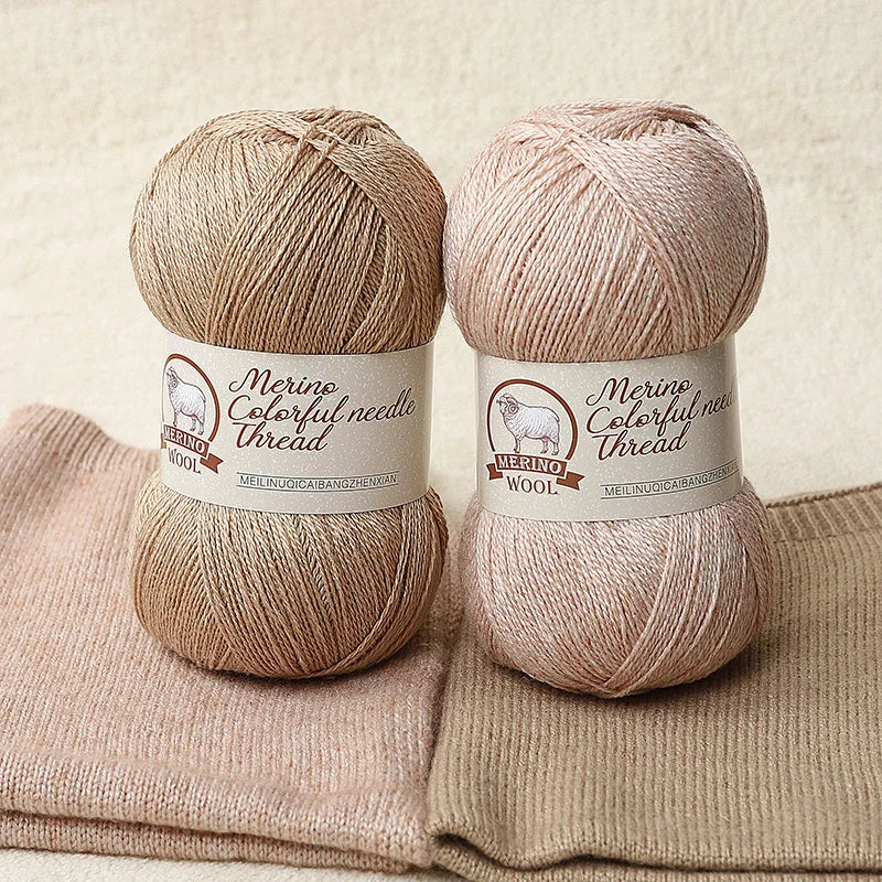 Solid Color Medium-Thick Cashmere Blend Yarn – Soft Luxury Yarn for Sweaters, Scarves & Handmade Crafts