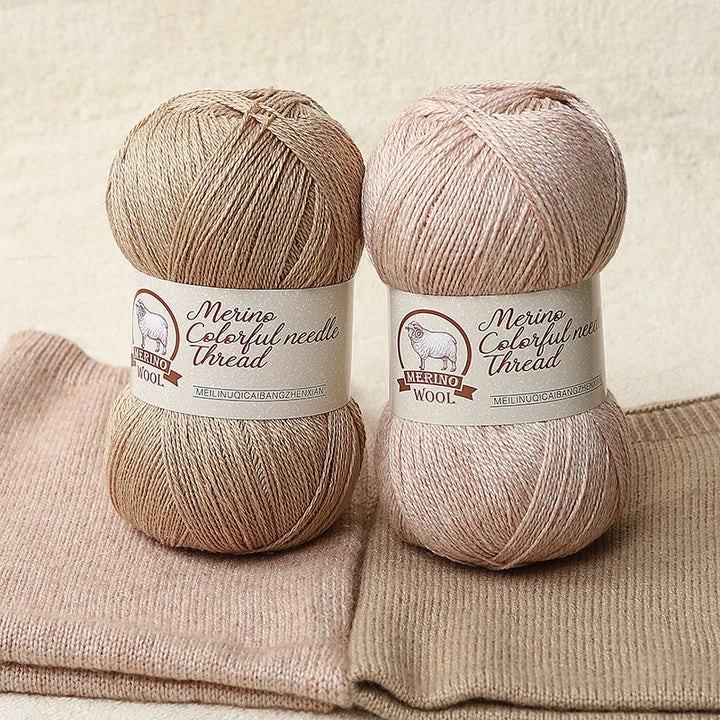 Solid Color Medium-Thick Cashmere Blend Yarn – Soft Luxury Yarn for Sweaters, Scarves & Handmade Crafts
