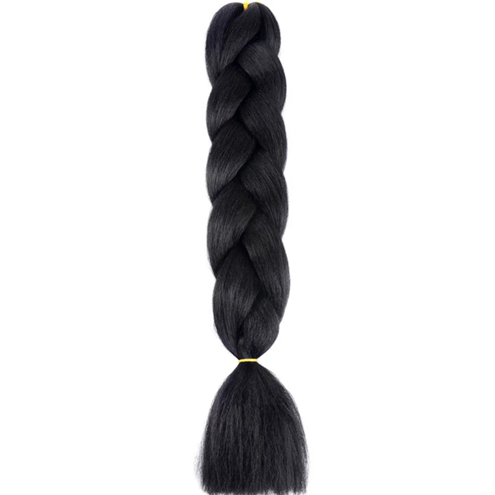 24 Inch Jumbo Box Braids Extensions – Synthetic Braiding Hair for Children (Pink, Purple, Yellow, Gray)