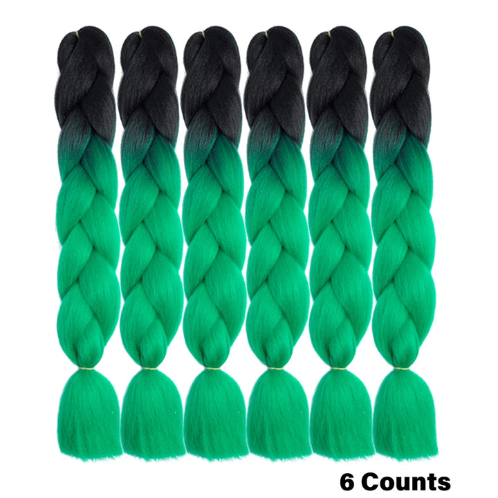 Rainbow Pre-Stretched Braiding Hair – Jumbo Box Braids High-Temperature Synthetic Extensions (6 Packs)