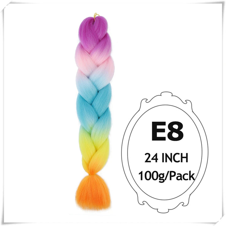 Pre-Stretched Jumbo Braiding Hair – 24 Inch Ombre Purple Synthetic Crochet Extensions for Women
