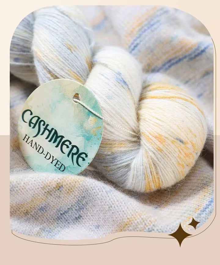 Light Luxury Hand-Dyed Cashmere Yarn – Medium-Thick Rainbow Gradient Yarn for Sweaters, Scarves & Winter Wear