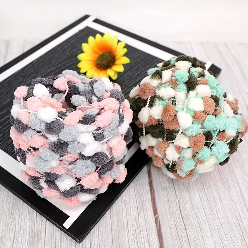 Super Soft Bean Yarn – Plush Polyester Chunky Yarn for Blankets, Cushions, Hats & DIY Crafts (400g, 4pcs Pack)