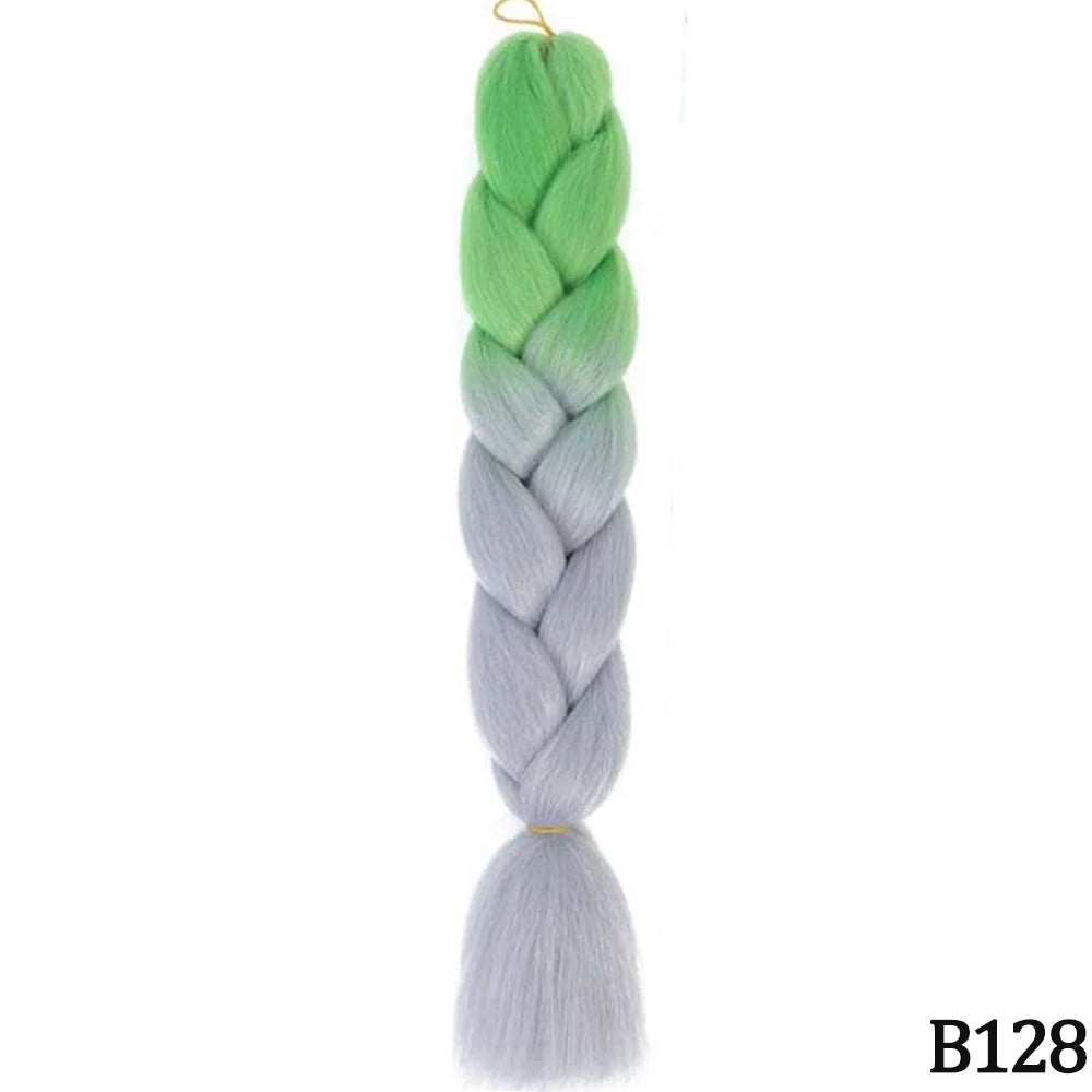 24 Inch Jumbo Braids Extensions – Synthetic Afro Ombre Kanekalon Braiding Hair for Children 22